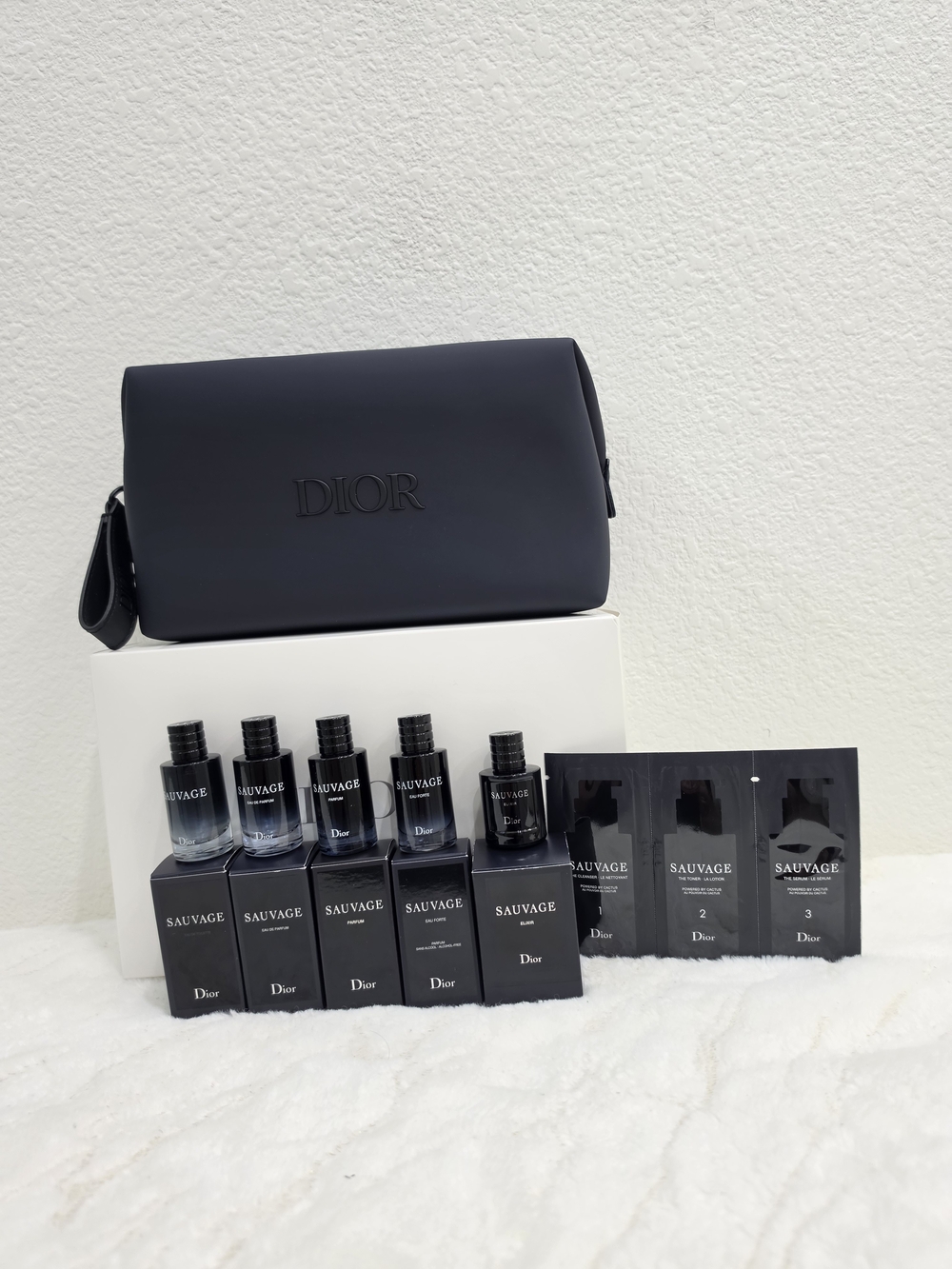 Dior Men's Navy Toiletry Pouch and sauvage mini fragrance 10ml collection